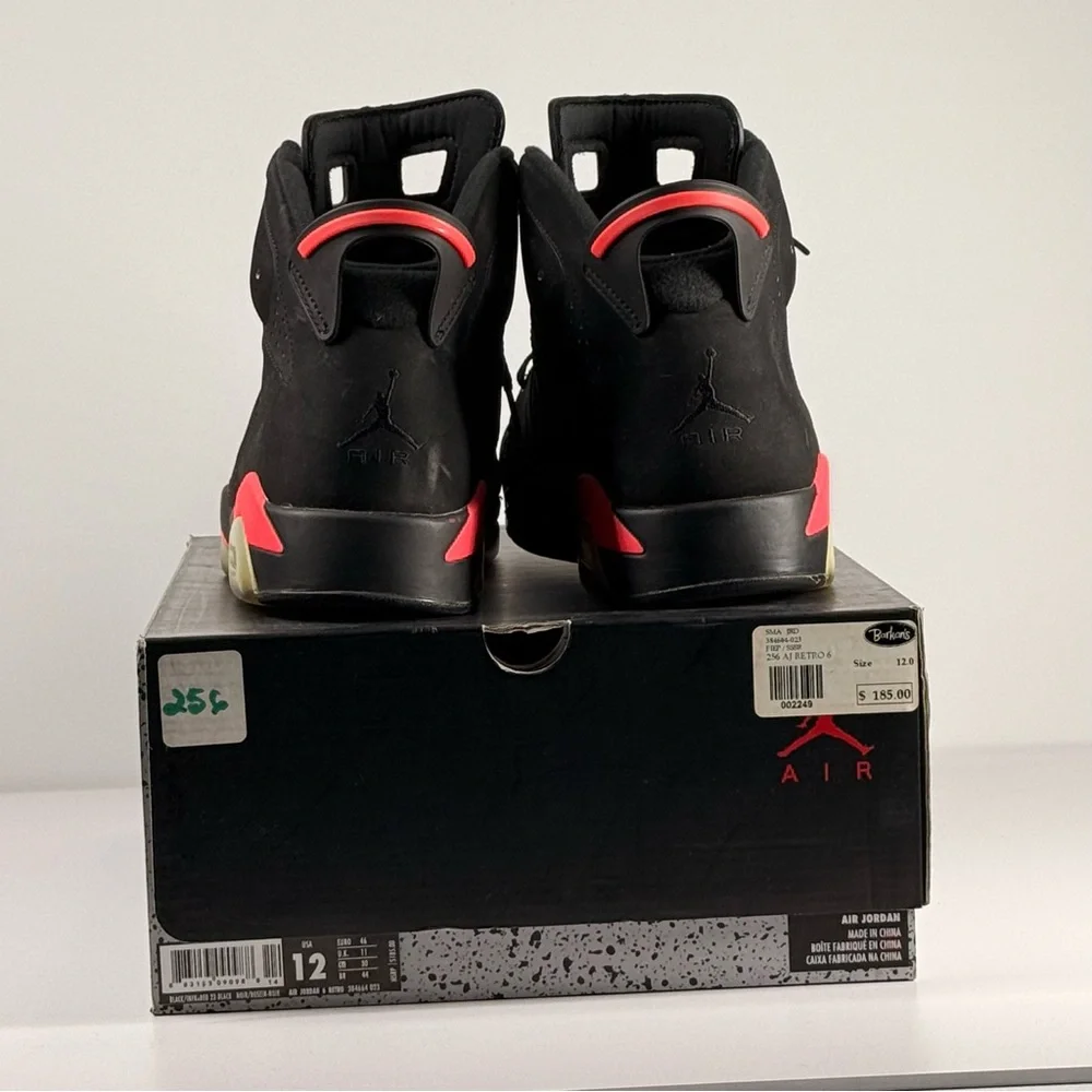 Air Jordan 6 Retro Black Infrared Men's Size 12